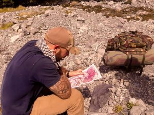 man navigation on hunting course
