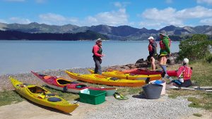 sea kayaks on beach
