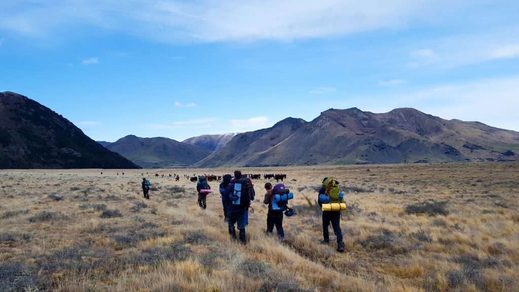People walking on a bush consolidation trip