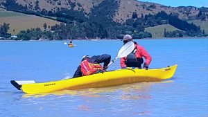 Rolling a sea kayak training