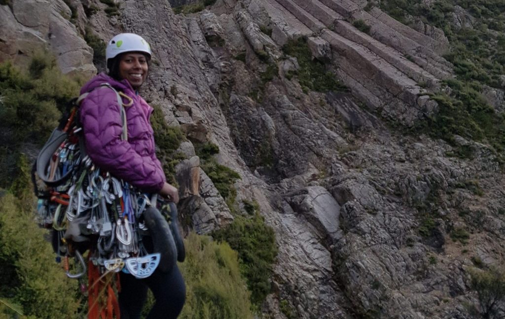 Trad climbing