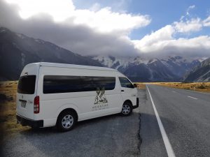 van at Mt Cook National Park